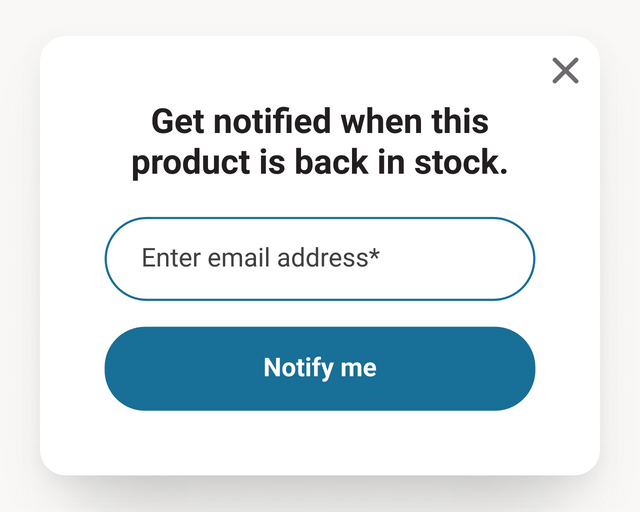 Screenshot of Shopify back in stock reminder template