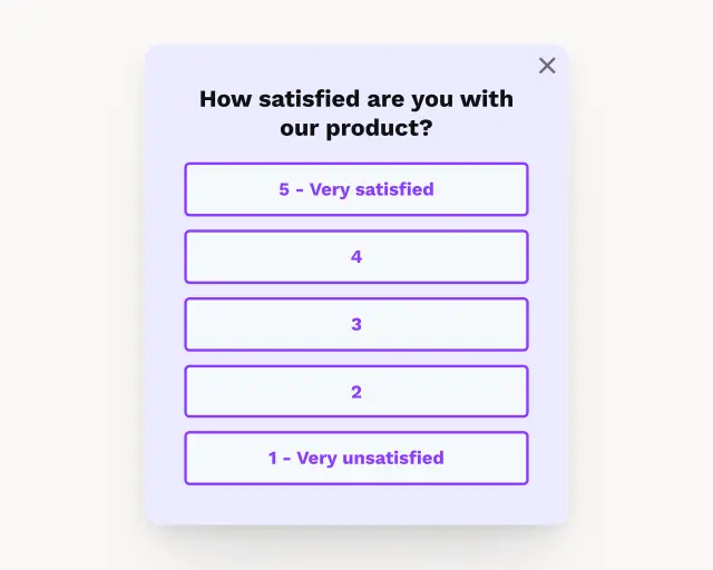 Screenshot of Customer Satisfaction (CSAT) survey template