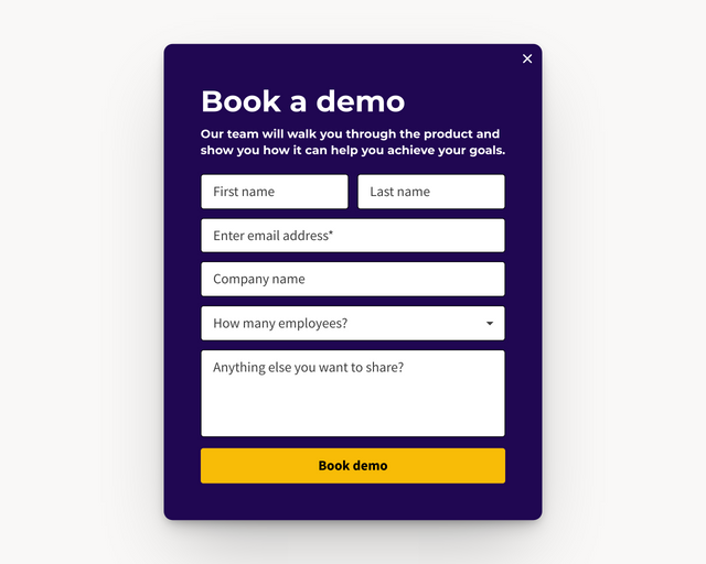 Screenshot of Book a sales demo template