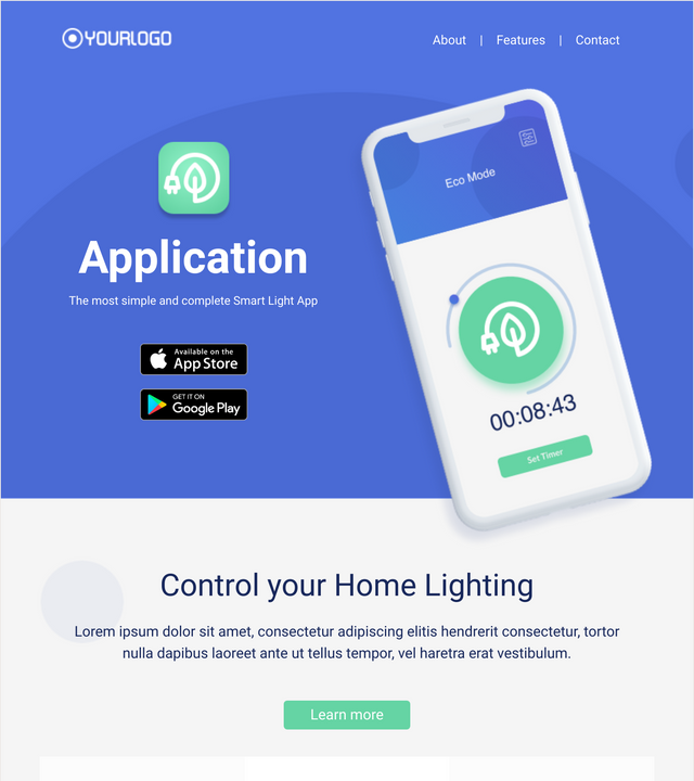 Screenshot of Smart app promotion email template template