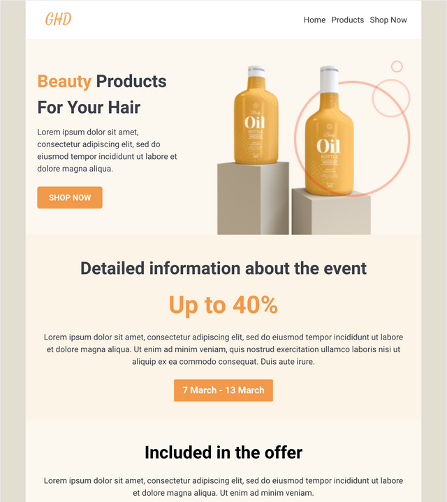 Screenshot of Ecommerce beauty products template