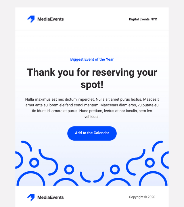 Screenshot of Event RSVP confirmation template