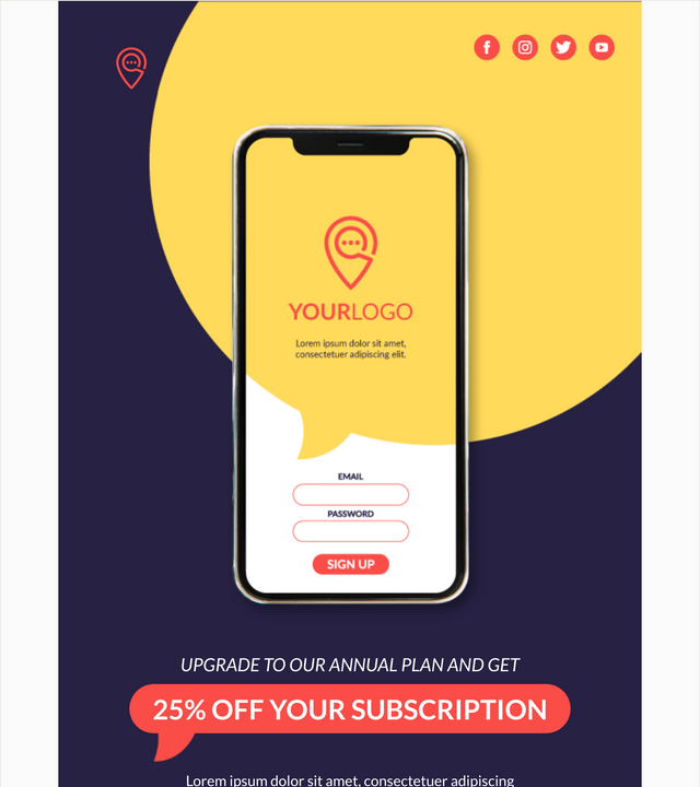 Screenshot of App annual subscription offer template