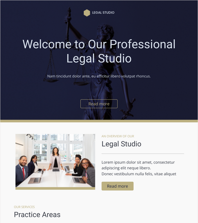 Screenshot of Promote professional services template