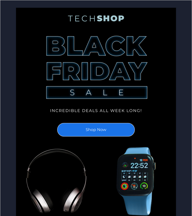 Screenshot of Black Friday tech theme template