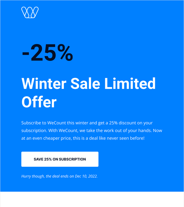 Screenshot of Limited discount offer template