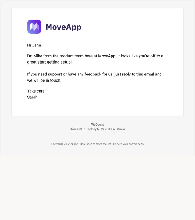 Screenshot of Simple email template template