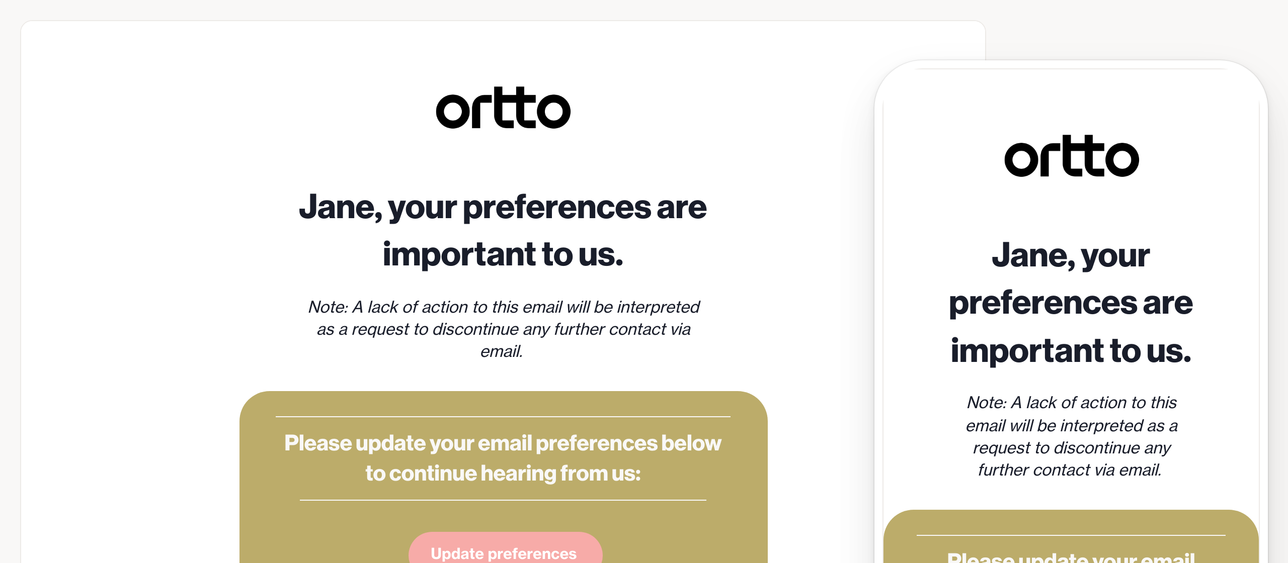 Email preference update
