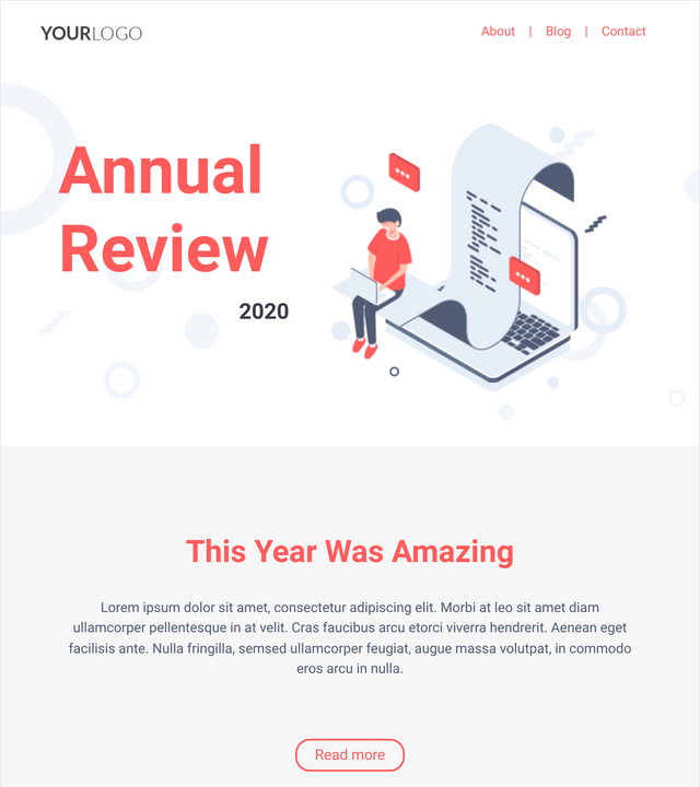 Screenshot of Corporate annual recap template