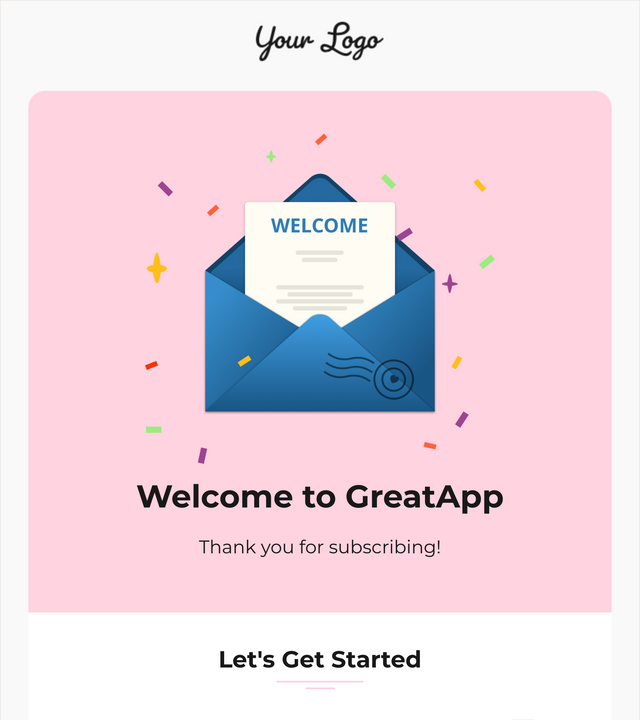 Screenshot of Welcome new users template