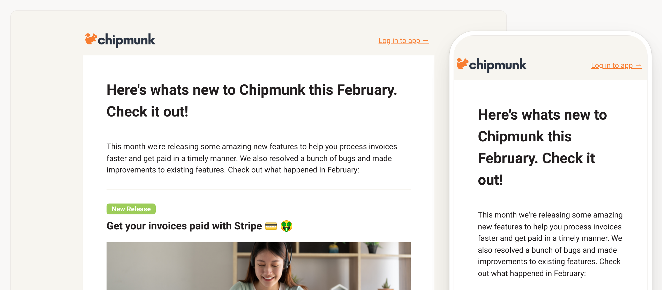 New feature releases email template