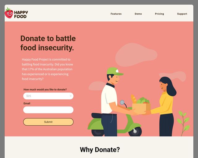 Screenshot of Donation Page template