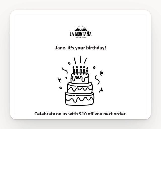 Screenshot of Shopify happy birthday promotion template