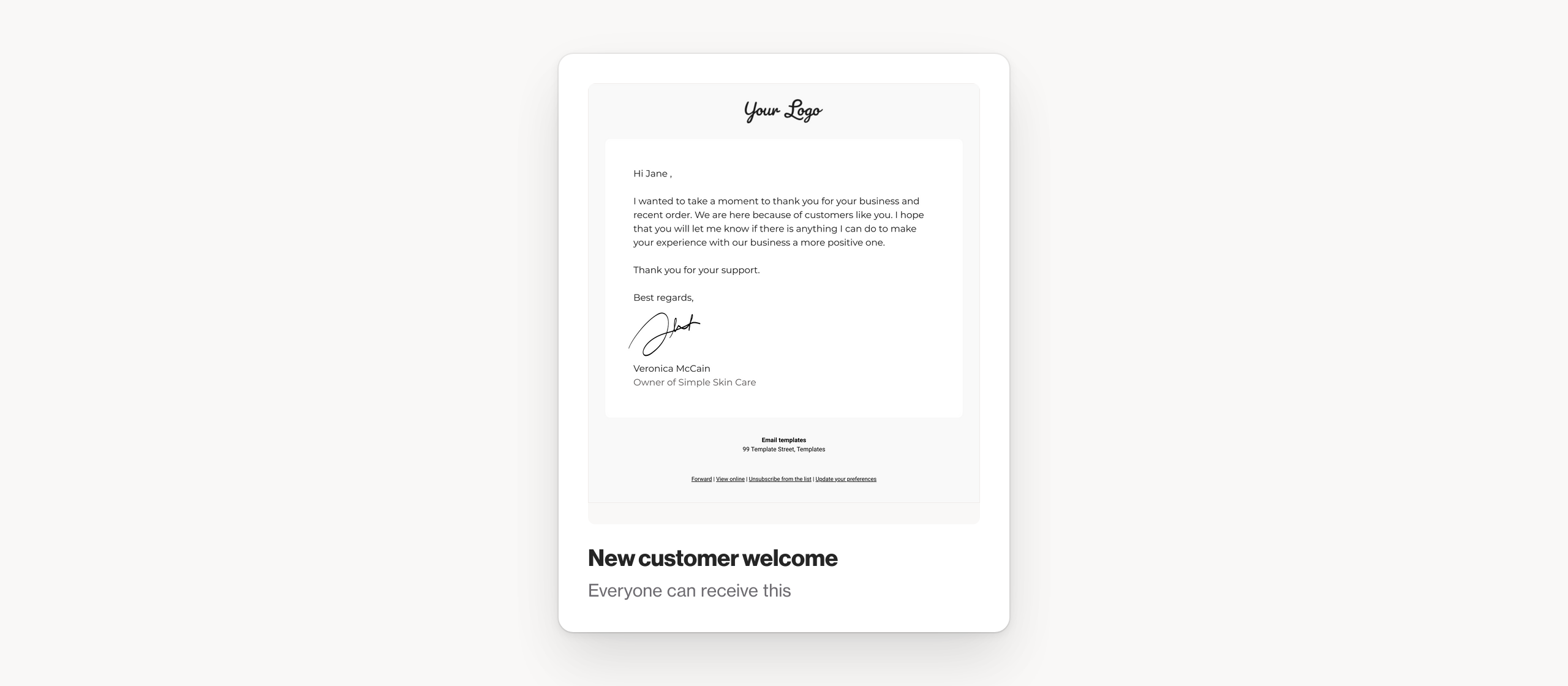 Shopify welcome new customers