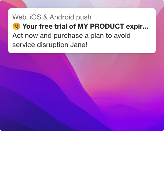 Screenshot of Free trial expiring template