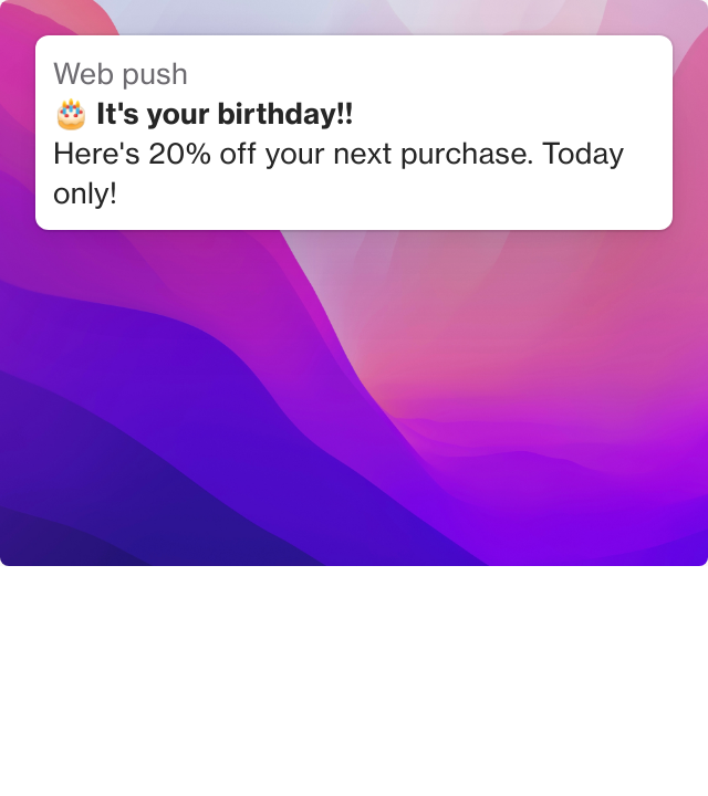 Screenshot of Birthday discount template