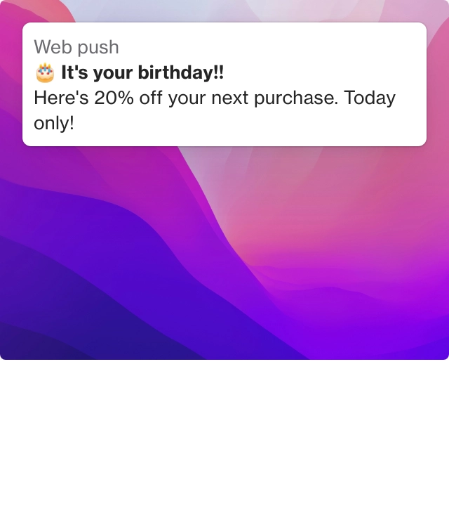 Screenshot of Birthday discount template