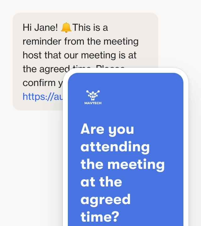 Screenshot of SMS meeting reminder template